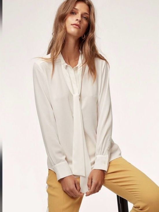 Babaton Tops - Aritzia Piero Tie-Neck Blouse